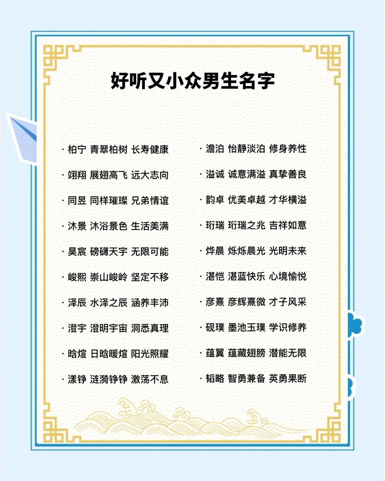 带晨字的有志向男孩名字精选