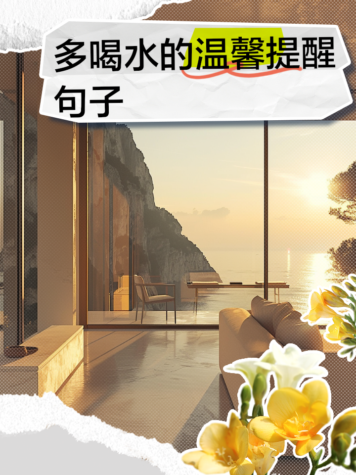 水杯上刻提醒多喝水的句子