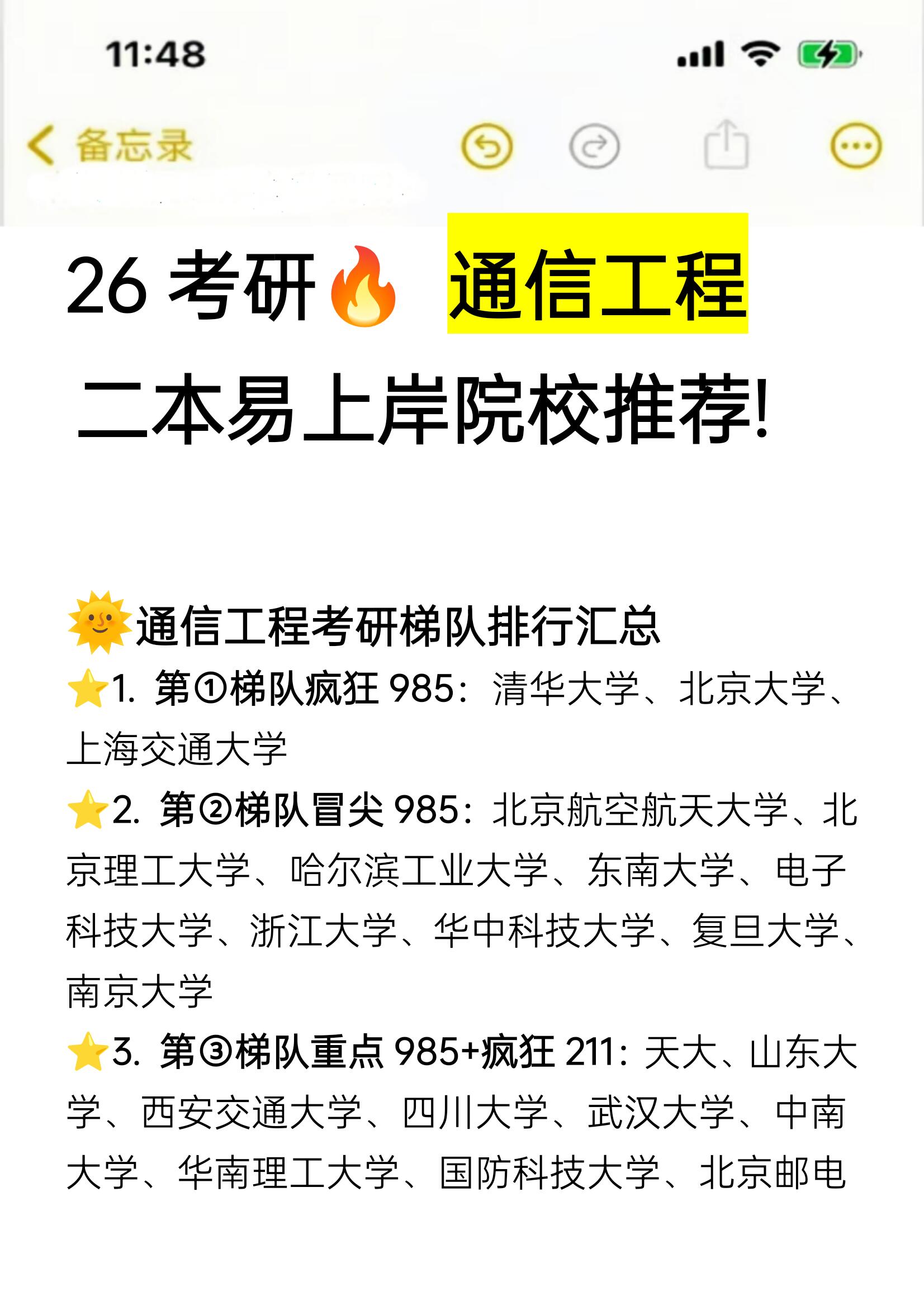 通信工程专业考研专业方向